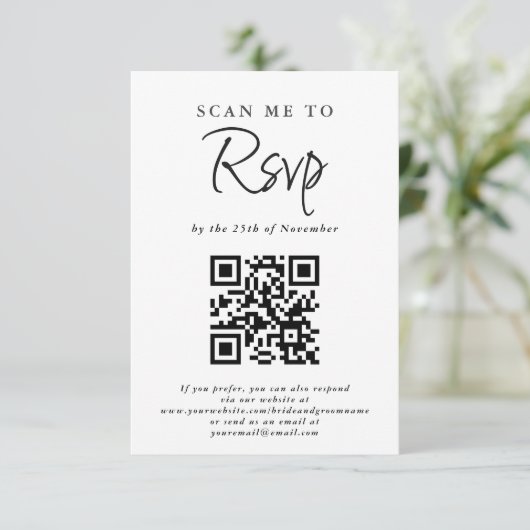 Mariage Décontracté simple et simple Code RSVP QR (Debout devant)