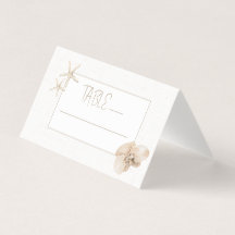 Mariage d'élégance côtière Numéro de table Carte d