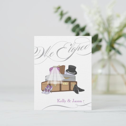 Mariage d'élopage Faire-part - violet (Debout devant)