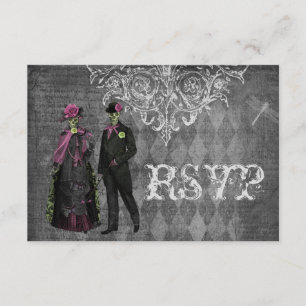 Mariage déplaisant Halloween mariée et mariée RSVP