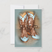 Mariage des bottes occidentales turquoise RSVP (Devant)