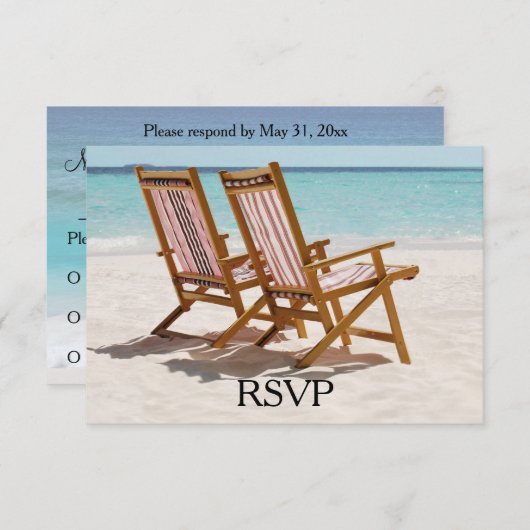 Mariage des chaises de plage RSVP (Devant / Derrière)