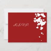 Mariage des Coeurs blancs et rouges RSVP (Dos)