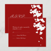 Mariage des Coeurs blancs et rouges RSVP (Devant / Derrière)