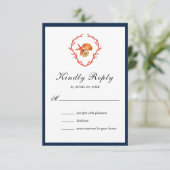 Mariage des coquillages d'aquarelle Carte RSVP (Debout devant)