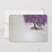 Mariage des feuilles de coeur violet RSVP (Dos)