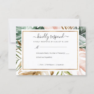 Mariage des Feuilles tropicaux RSVP