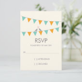 Mariage des Inséparables Bunting RSVP - Bleu Orang (Debout devant)