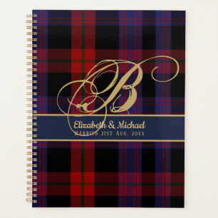 Mariage des jeunes mariés BROWN Tartan Bleu Rouge