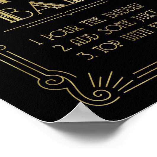 Mariage des panneaux Mimosa Art Déco Black des ann (Coin)