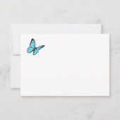 Mariage des papillons bleu aquarelle RSVP (Dos)