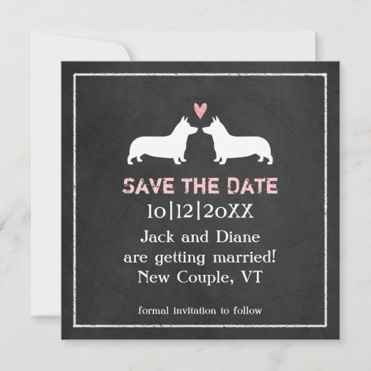 Mariage des Pembroke Welsh Corgis Save the Date (Devant)