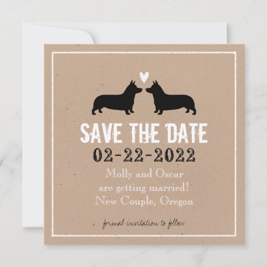Mariage des Pembroke Welsh Corgis Save the Date (Devant)