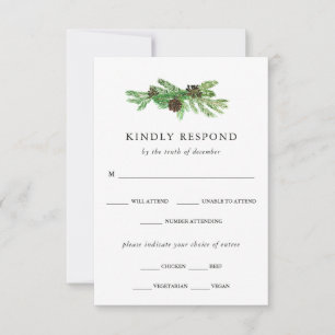 Mariage des pins d'hiver Choix de repas RSVP