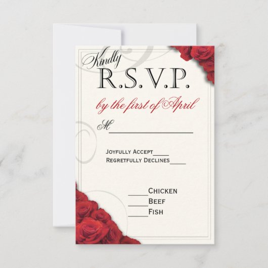 Mariage des roses rouges RSVP (Devant)