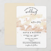 Mariage Destination Aquarelle Carte du monde Heart (Devant / Derrière)