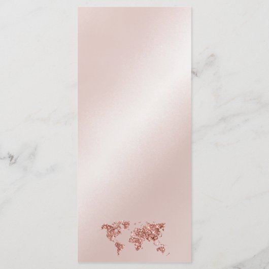 Mariage Destination Gold Parties scintillant Carte (Dos)