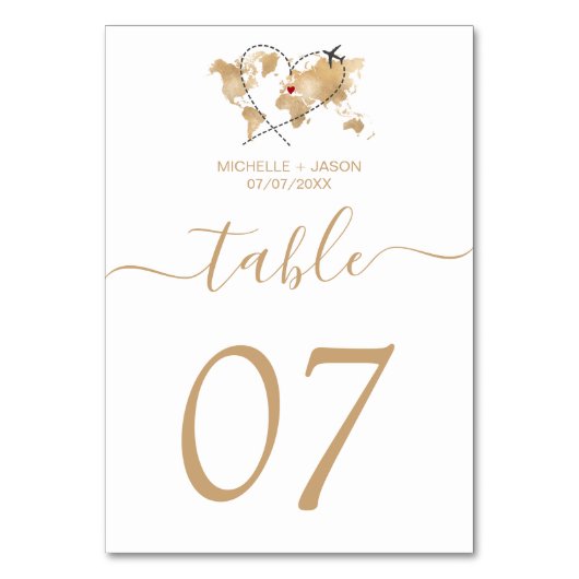 Mariage Destination Gold World Carte et Coeur (Par défaut)