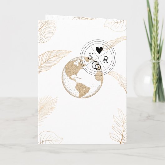 Mariage Destination Mexique Passport Gold Carte du (Dos)