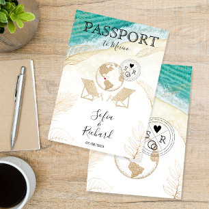Mariage Destination Mexique Passport Gold Carte du
