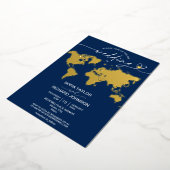 Mariage Destination Monde Carte Typographie Or Mar (Rotation)