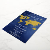 Mariage Destination Monde Carte Typographie Or Mar (Rotation)