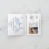 Mariage Destination Passeport bleu Carte du monde  (Intérieur)