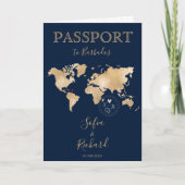 Mariage Destination Passport Carte du monde Barbad (Devant)