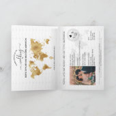 Mariage Destination Passport Carte du monde Coeur (Intérieur)