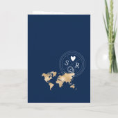 Mariage Destination Passport Carte du monde Coeur (Dos)