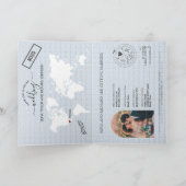 Mariage Destination Passport Carte du monde Floral (Intérieur)