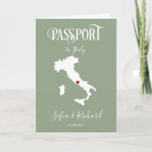 Mariage Destination Passport Carte du monde Italie (Devant)