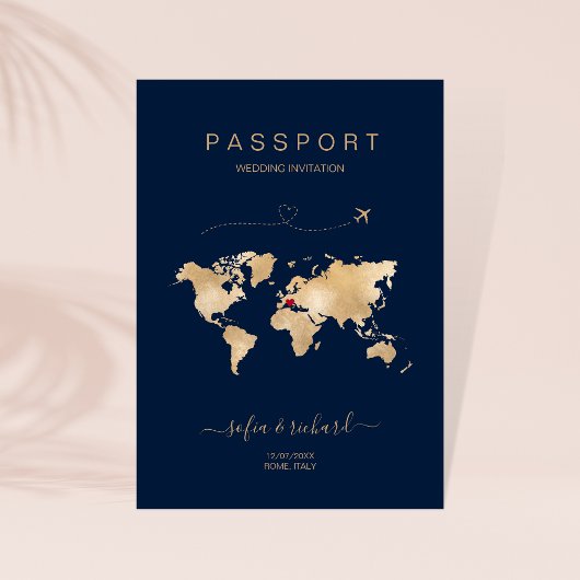 Mariage Destination Passport Carte du monde Modern