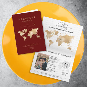 Mariage Destination Passport Carte du monde Modern