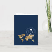 Mariage Destination Passport Gold Carte du monde B (Dos)