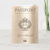Mariage Destination Passport Gold Carte du monde G (Devant)