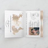 Mariage Destination Passport Gold Carte du monde G (Intérieur)