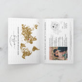 Mariage Destination Passport Gold Carte du monde G (Intérieur)