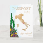 Mariage Destination Passport Gold Carte du monde I (Devant)