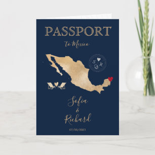 Mariage Destination Passport Gold Carte du monde M
