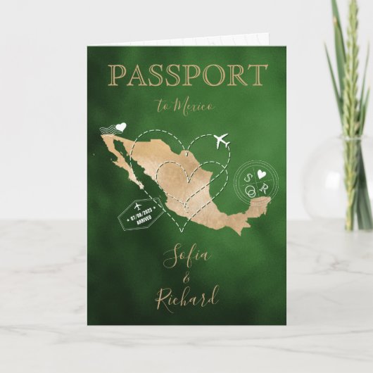 Mariage Destination Passport Gold Carte du monde M (Devant)