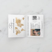 Mariage Destination Passport Gold Carte du monde Q (Intérieur)