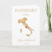 Mariage Destination Passport Gold Carte Italie Inv (Devant)