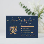 Mariage Destination Passport Gold Navy Carte du mo (Debout devant)