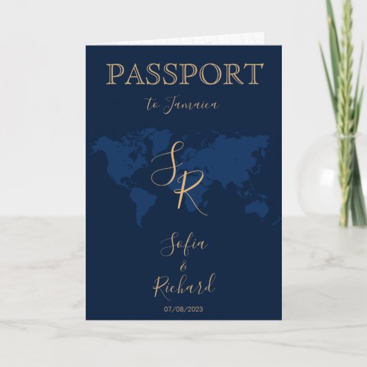 Mariage Destination Passport Monde Carte Monograph (Devant)