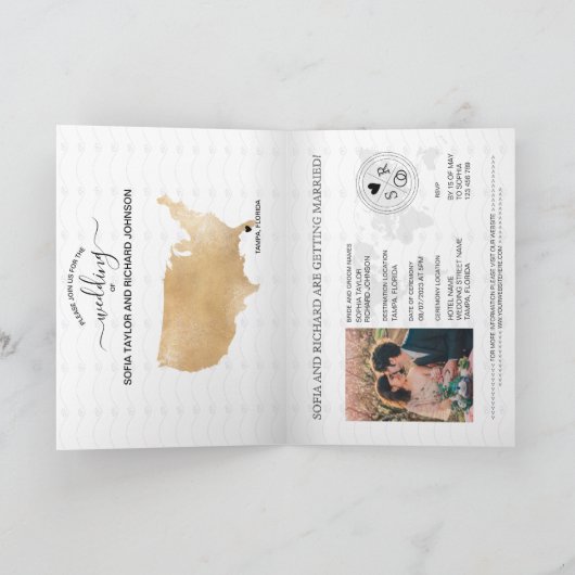 Mariage Destination Passport US Carte Floride (Intérieur)