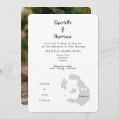 Mariage Destination Santorin Photo Invitation (Devant / Derrière)