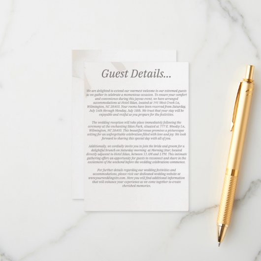 Mariage - Détails - Carte de boîtier (Devant/Arrière en situation)