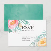 Mariage d'été à la Monnaie Tropicale Florale RSVP (Devant / Derrière)