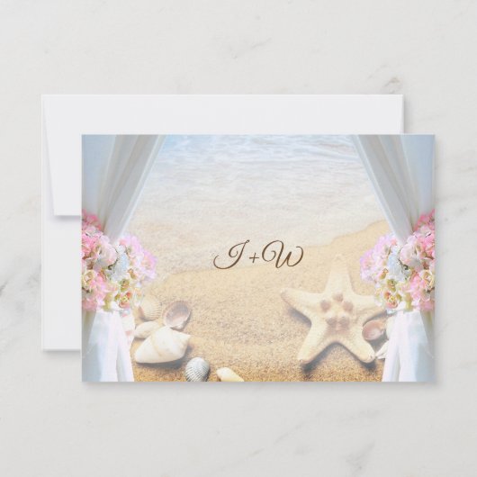 Mariage d'été de plage Tropical Starfish Carte RSV (Dos)